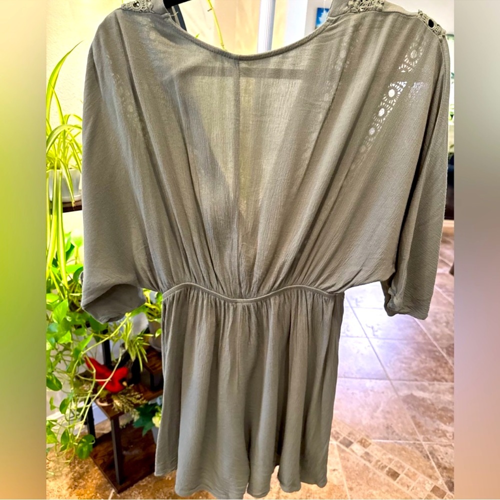 Cupshe Olive Green Embroidered Trim Romper - Picture 6 of 6